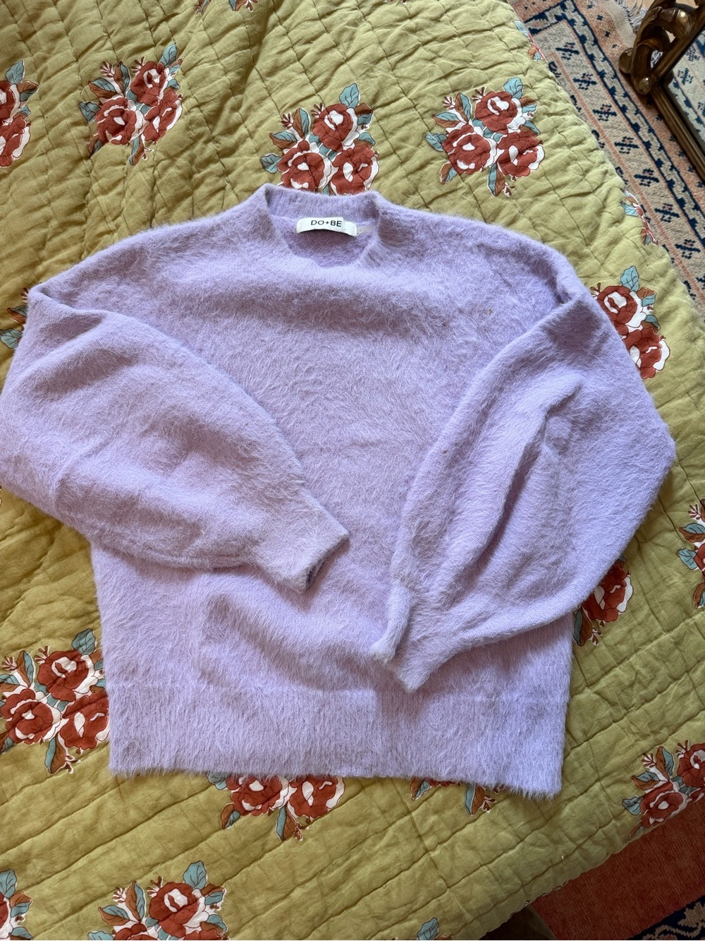 DO+BE Soft Lilac Fuzzy Crewneck Sweater